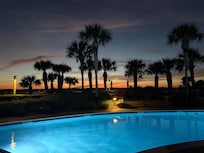 Pool view at sunset