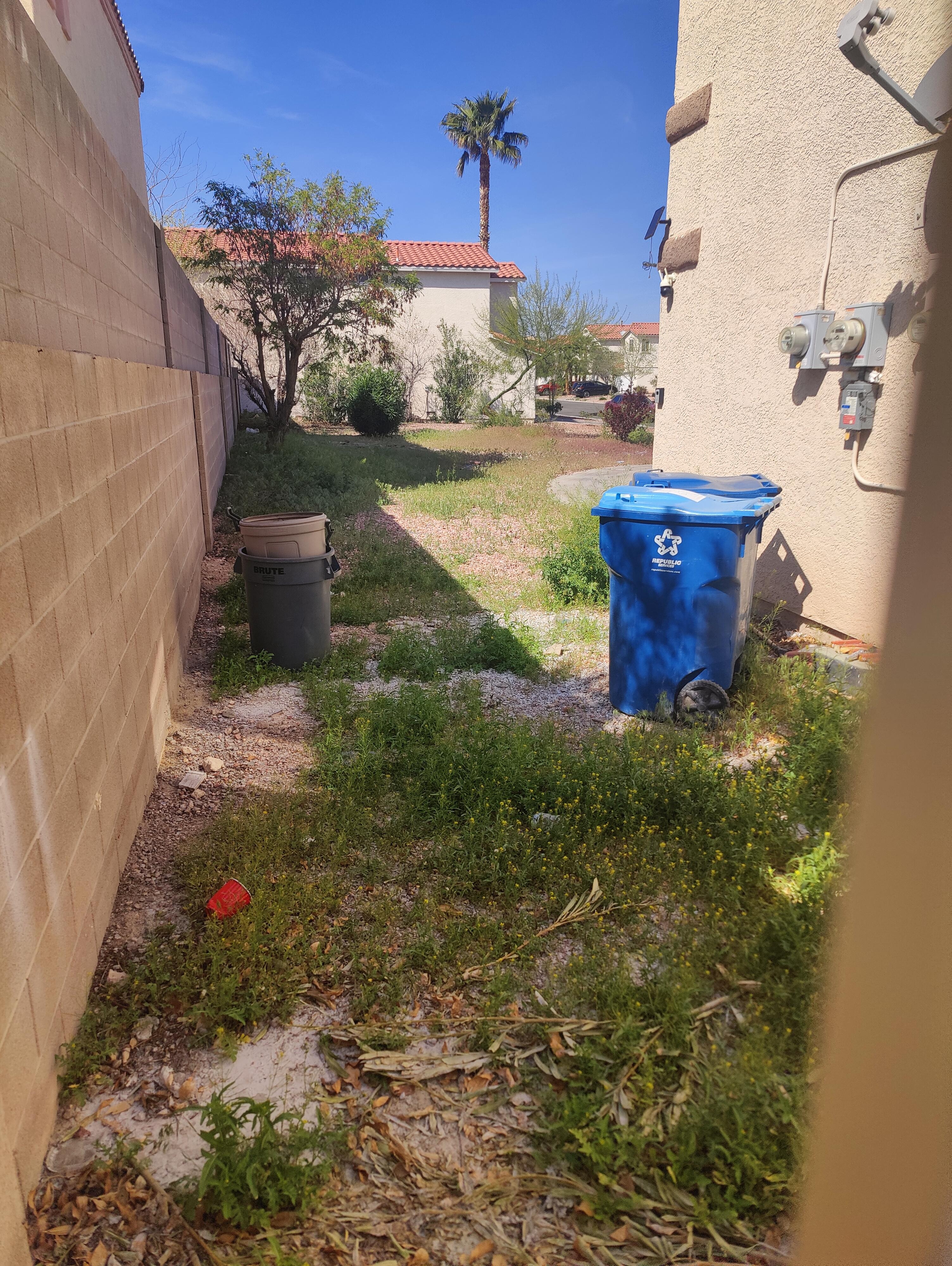 Outside ..front and all sides of the property were unkept. She knew I was coming since January. 