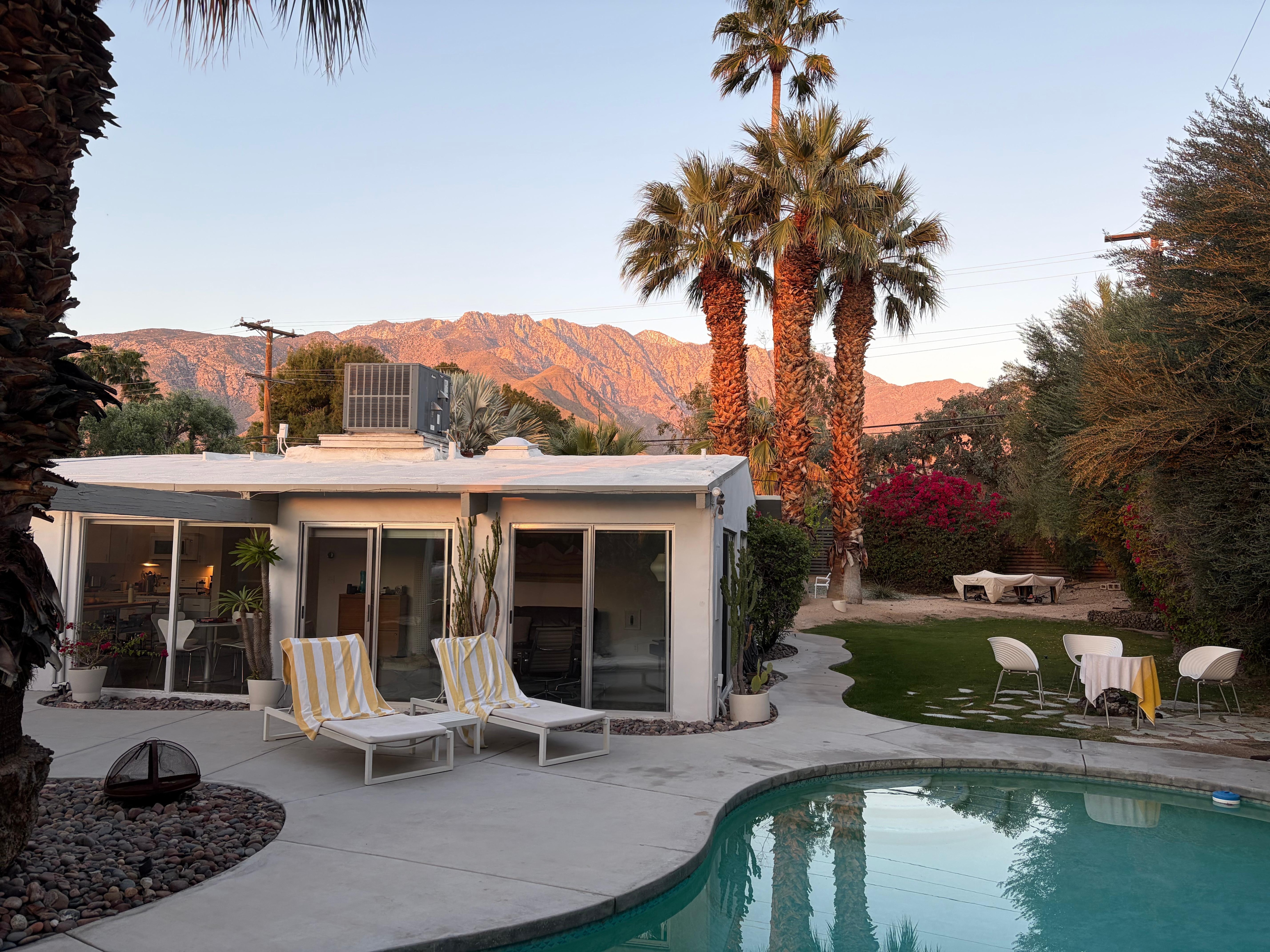 Sunrise view as the sun just hit the mountains.