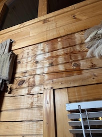 Rain coming in through roof and windows.