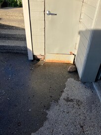 Water leak in trash closet