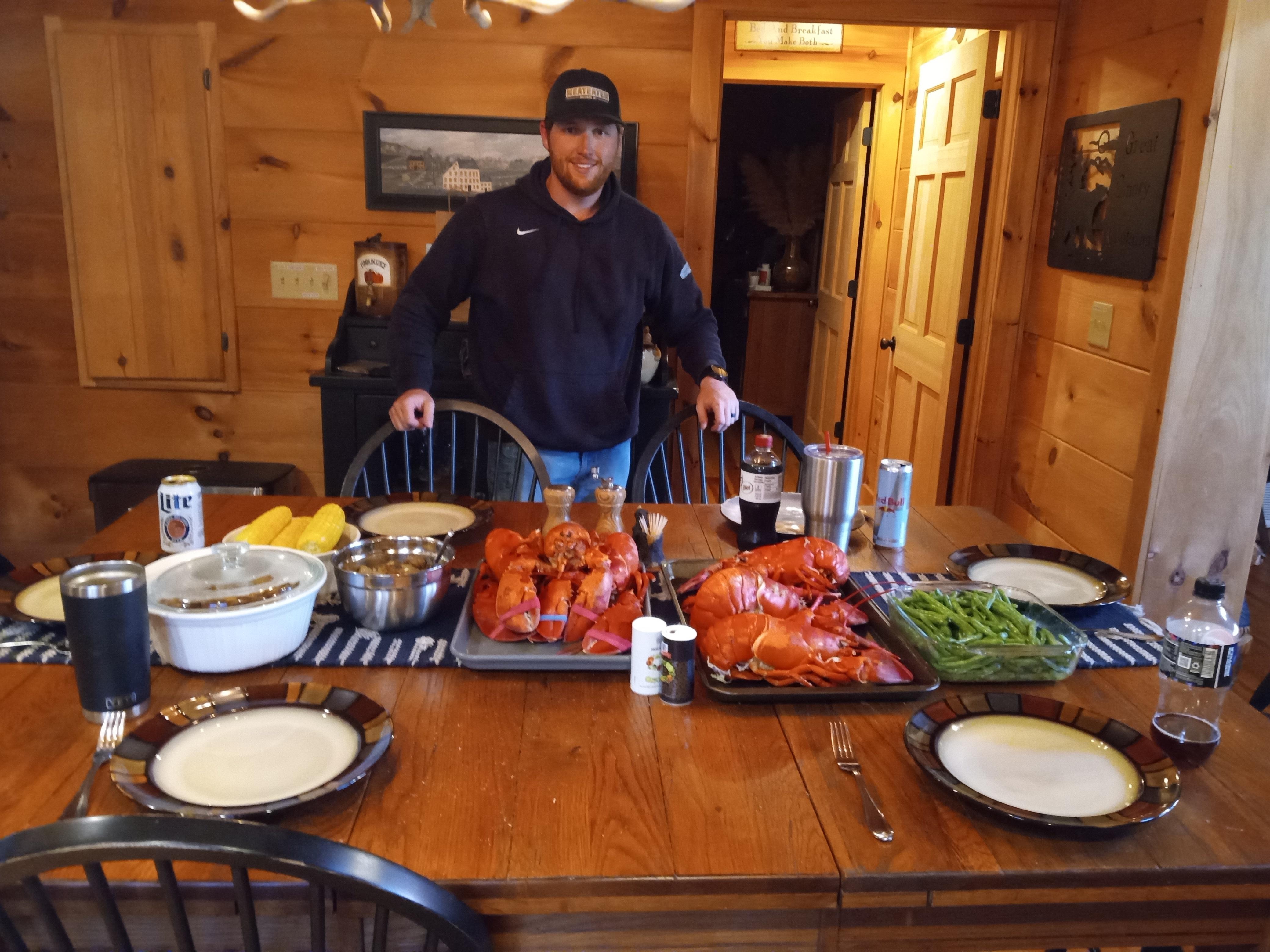 The youngest setting the table.