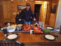 The youngest setting the table.
