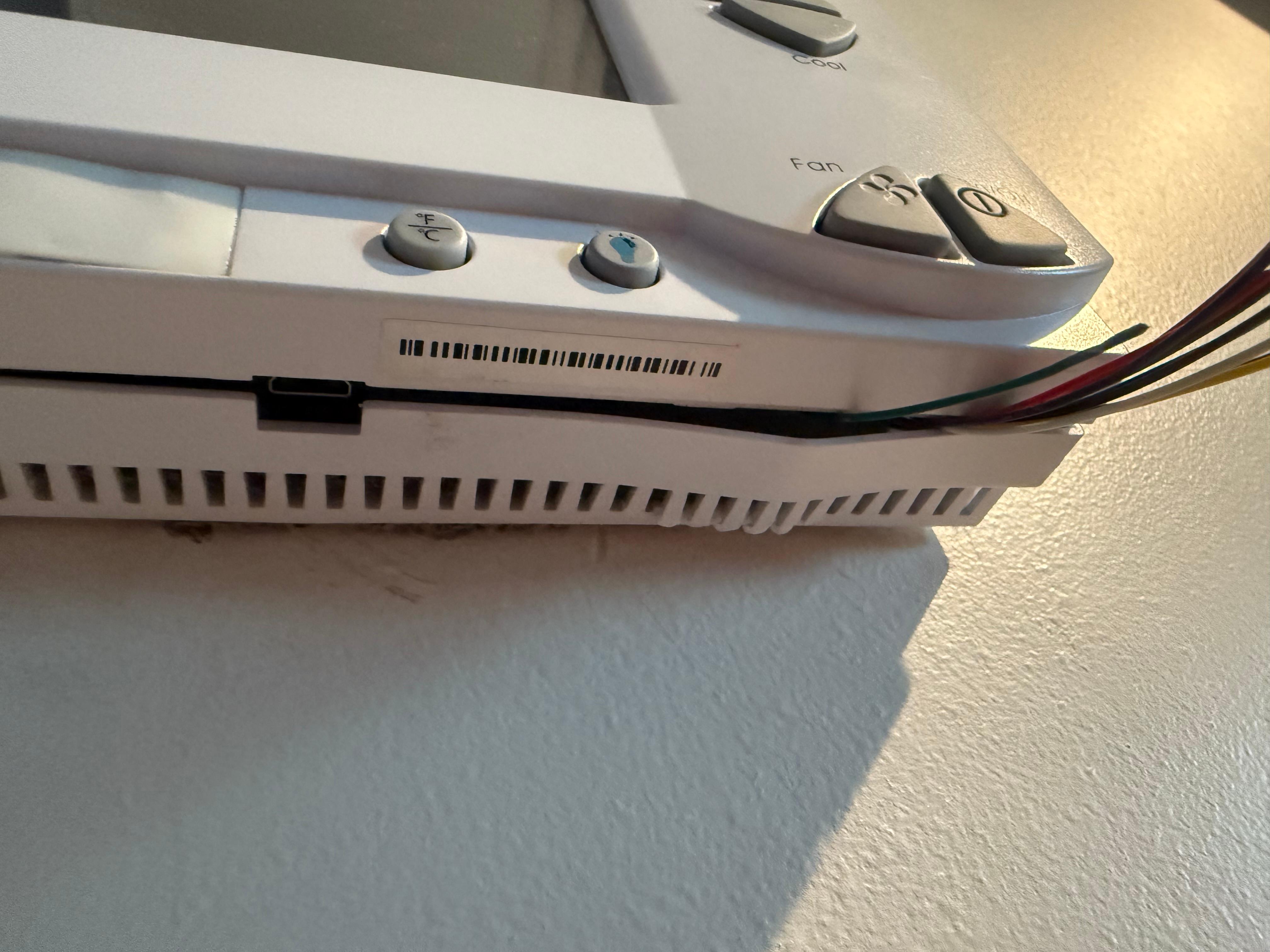 Wires just hanging out from thermostat what not adjustable because they have AC only
