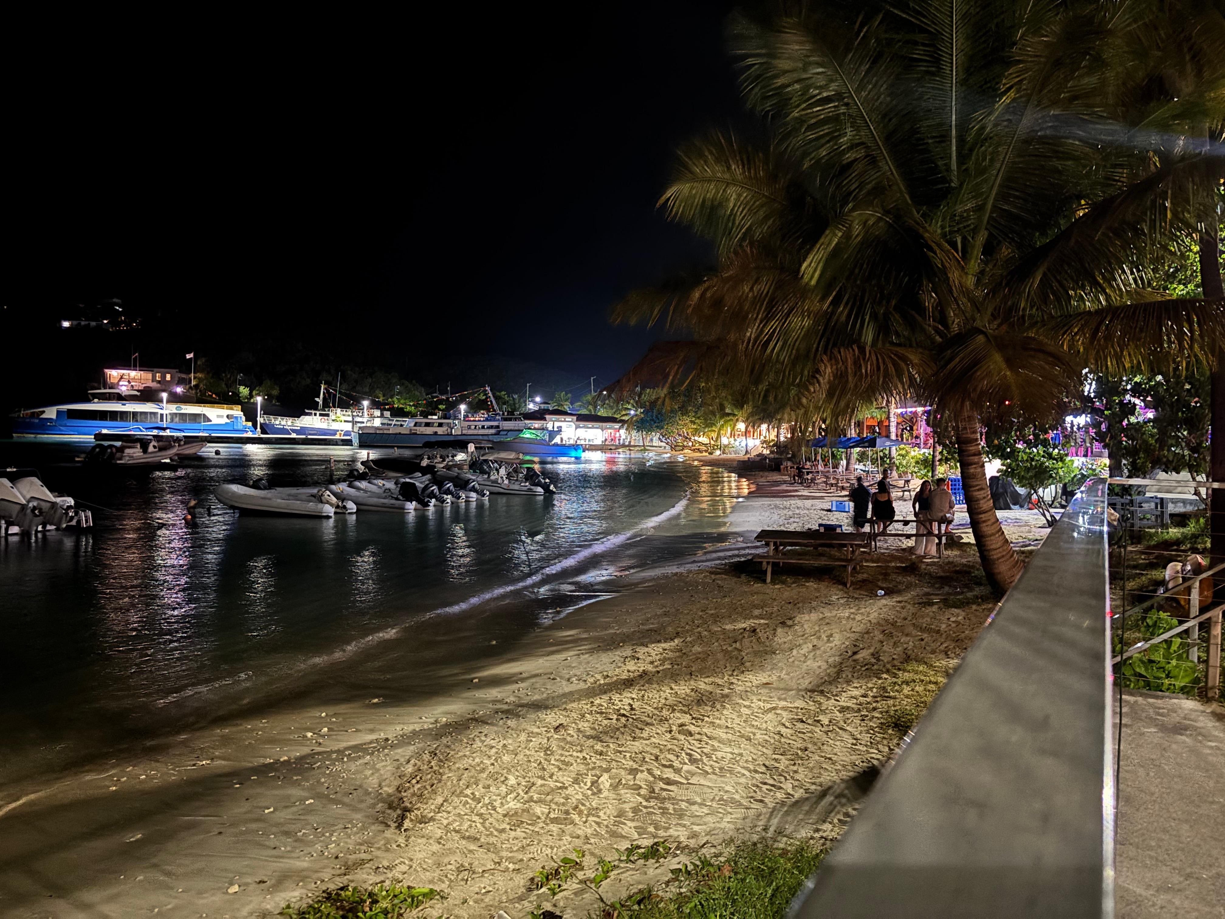 Cruz Bay is so much fun at night!