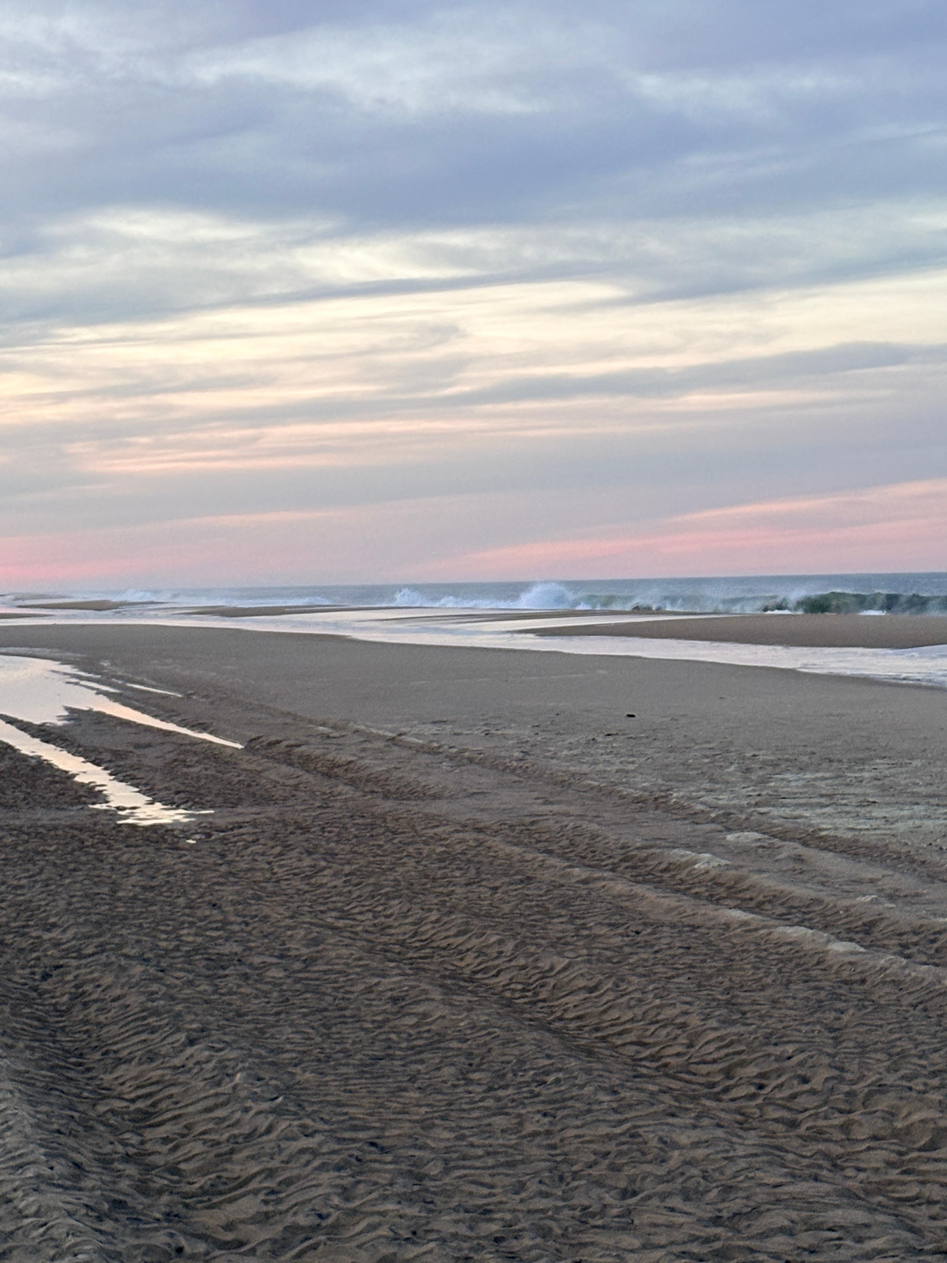 Evening beach walk view. 