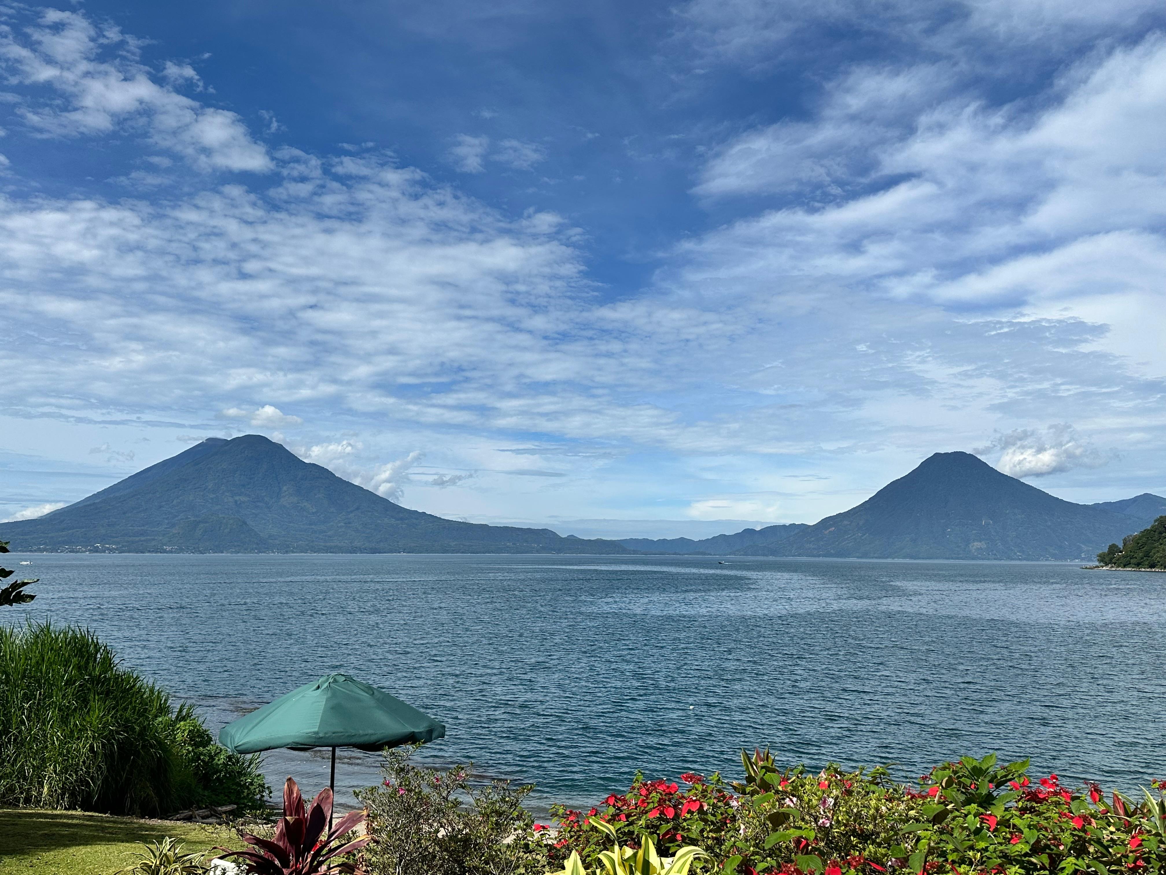 The 3 volcanoes across the lake