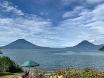 The 3 volcanoes across the lake