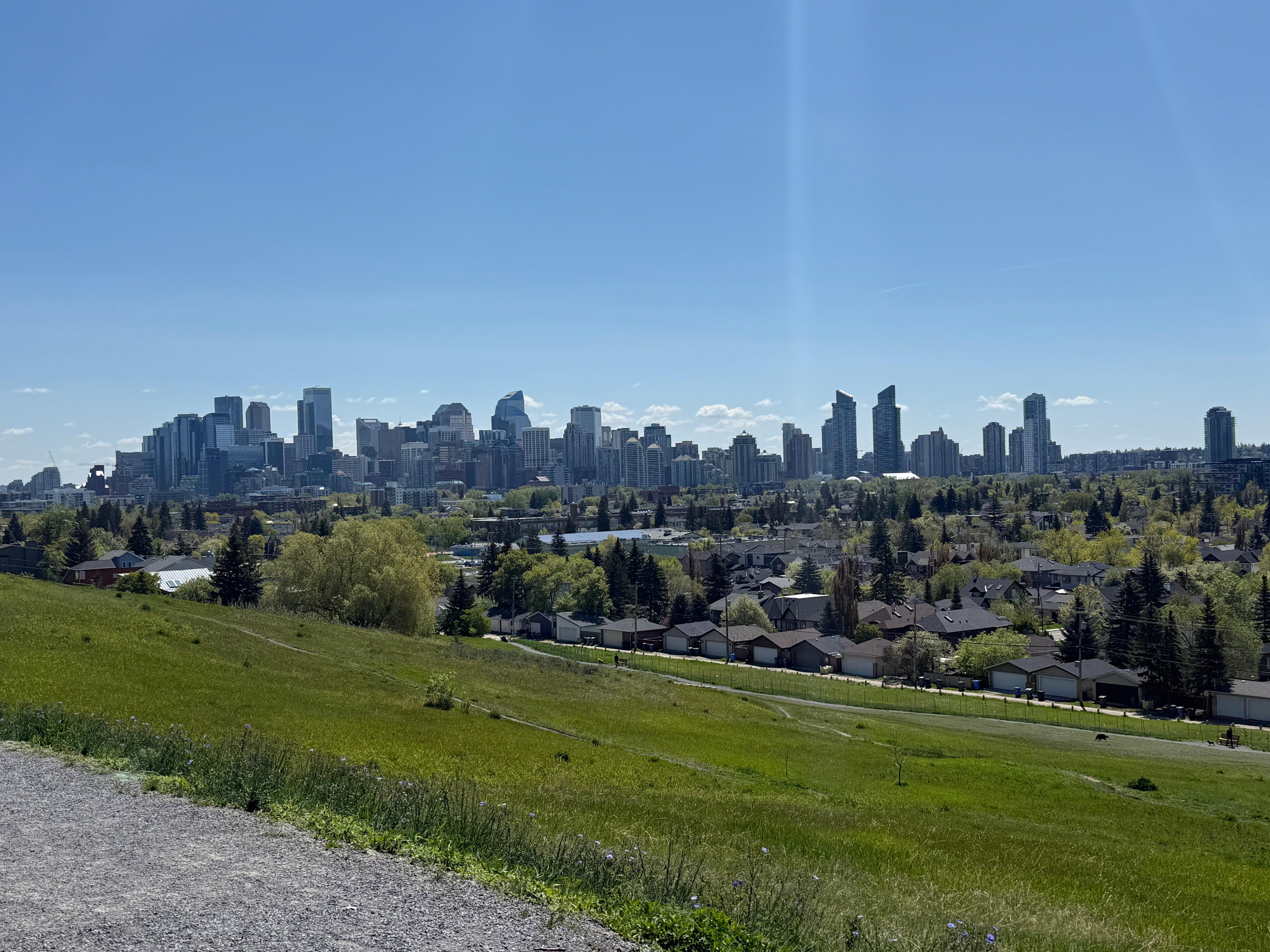 View from West hillhurst off leash dog park which was close by, beautiful views of Calgary.
