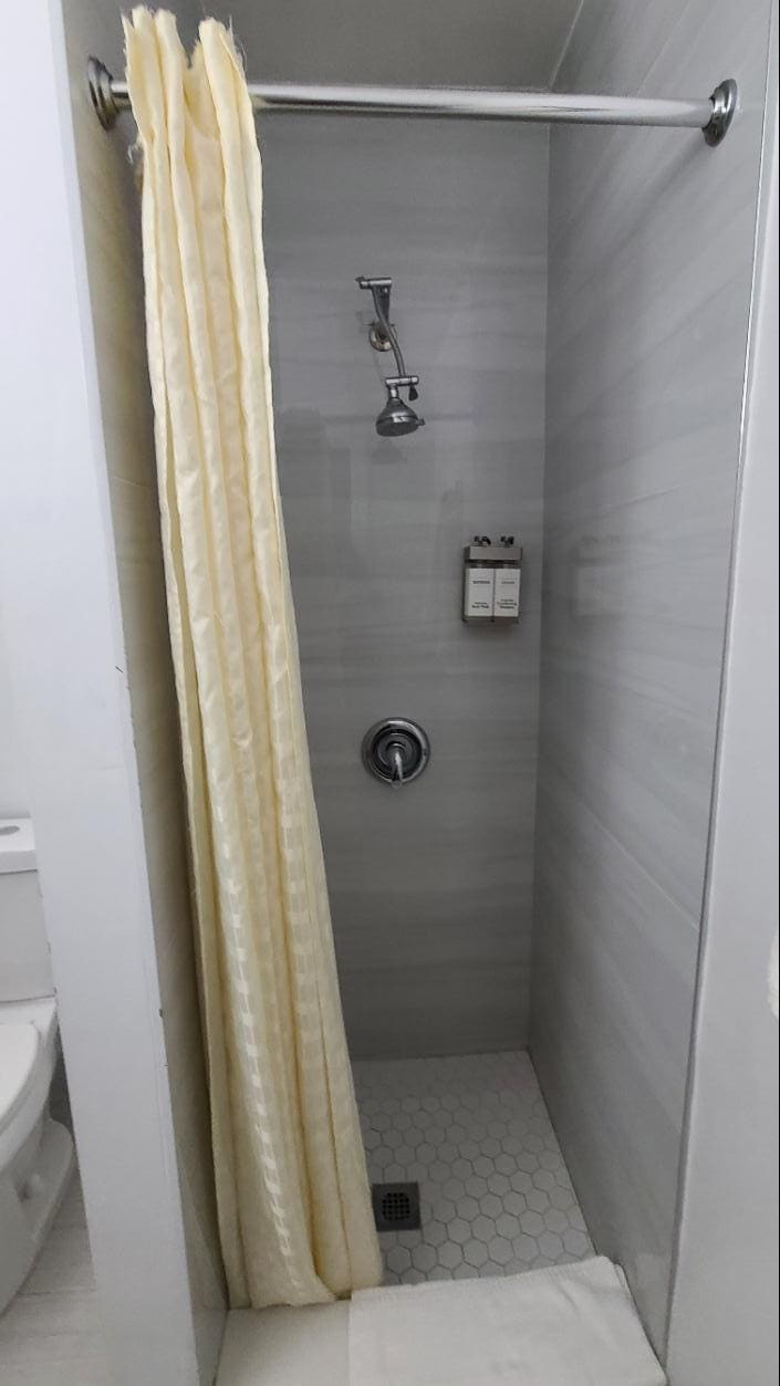 Gross old shower curtain