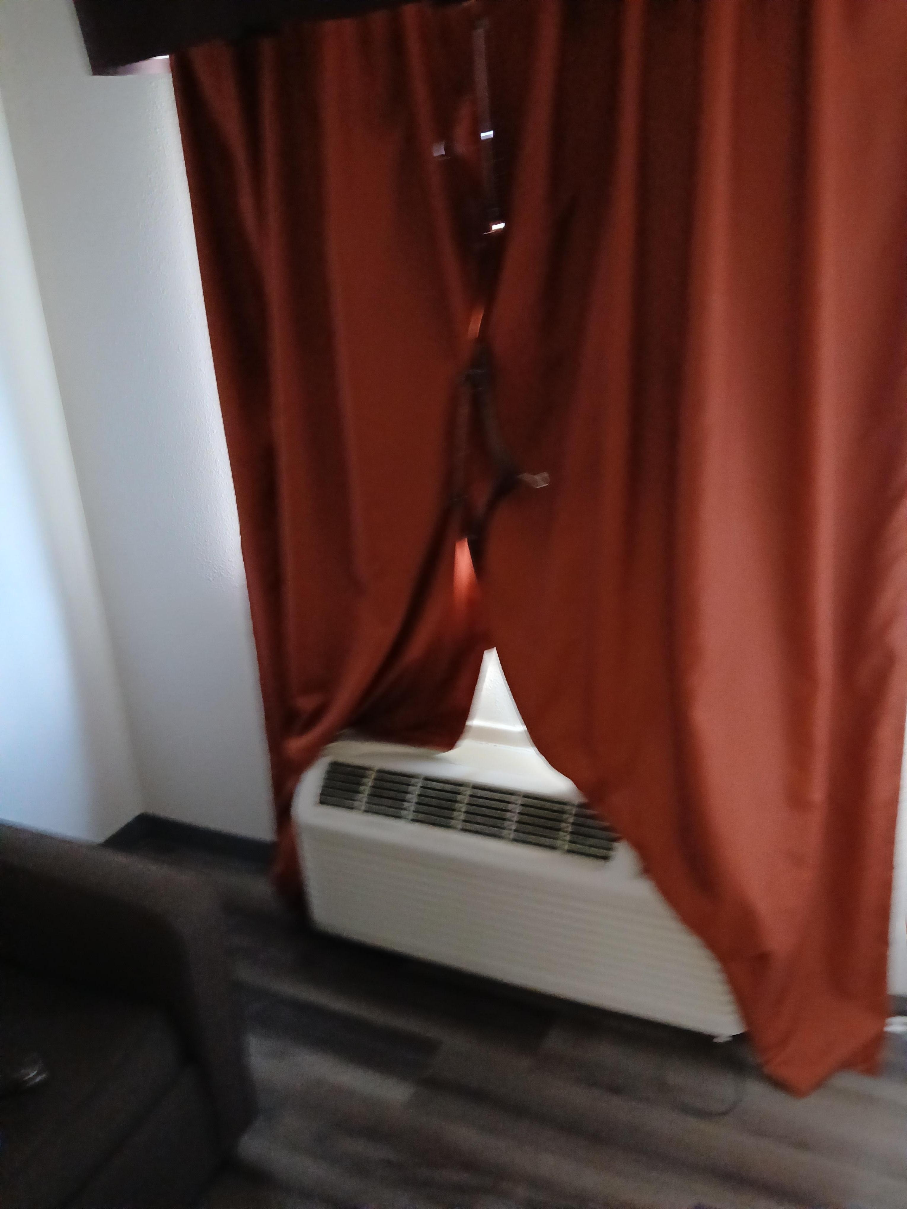 drapes would not close allowing the parking to see into our jacuzzi room and the were too long blocking the air conditioner vents