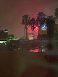 View of the Disneyland fireworks from our room.