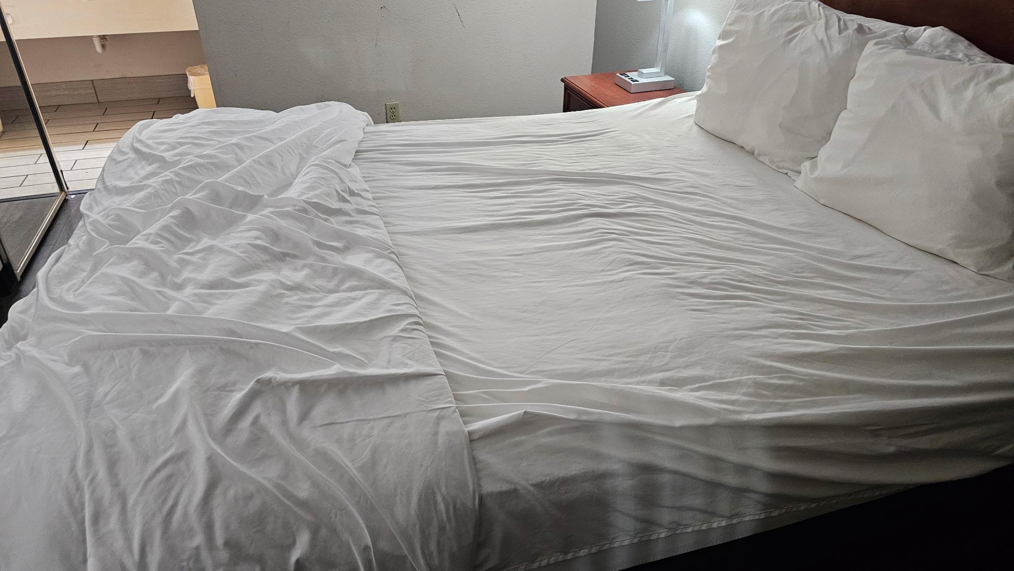 Room was not left tidy.