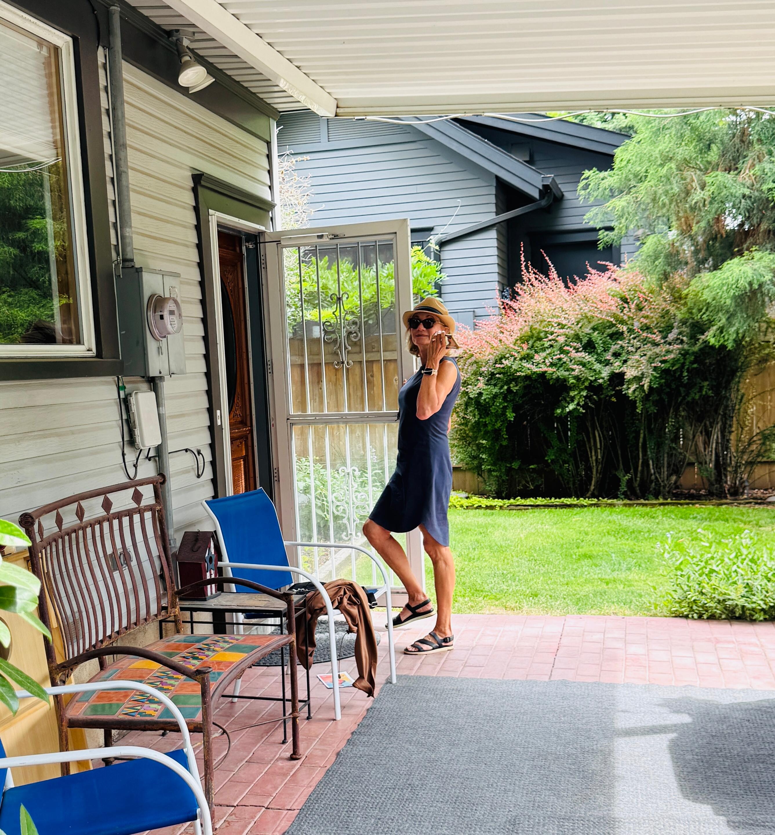 The back door & lovely yard.
