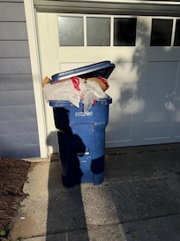 Overflowing trash when we arrived