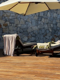 Pool area left is disarray