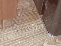 Floor between the fridge & counter