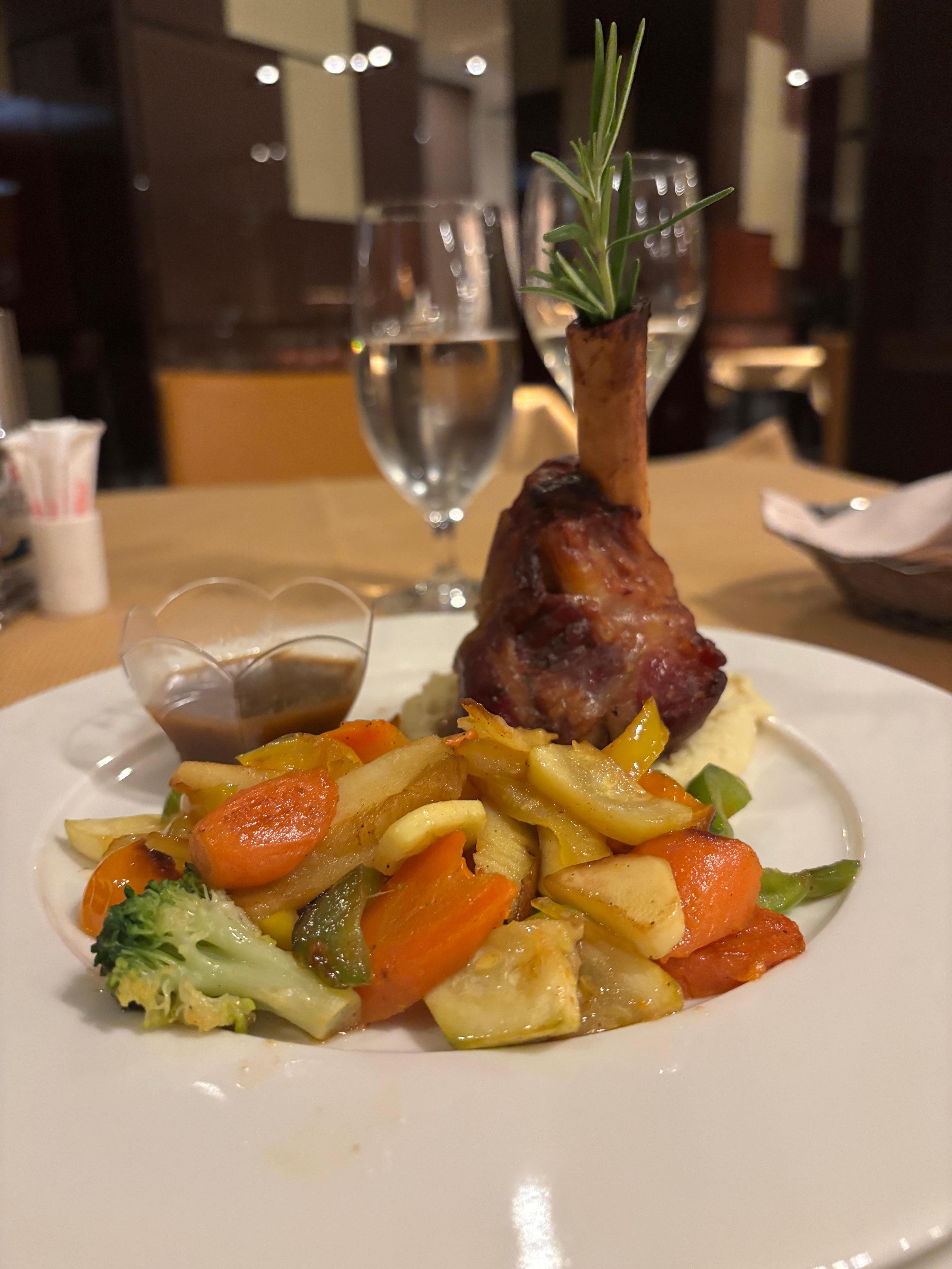 Lamb w fresh sautéed vegetables 