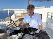 朝食のテラス