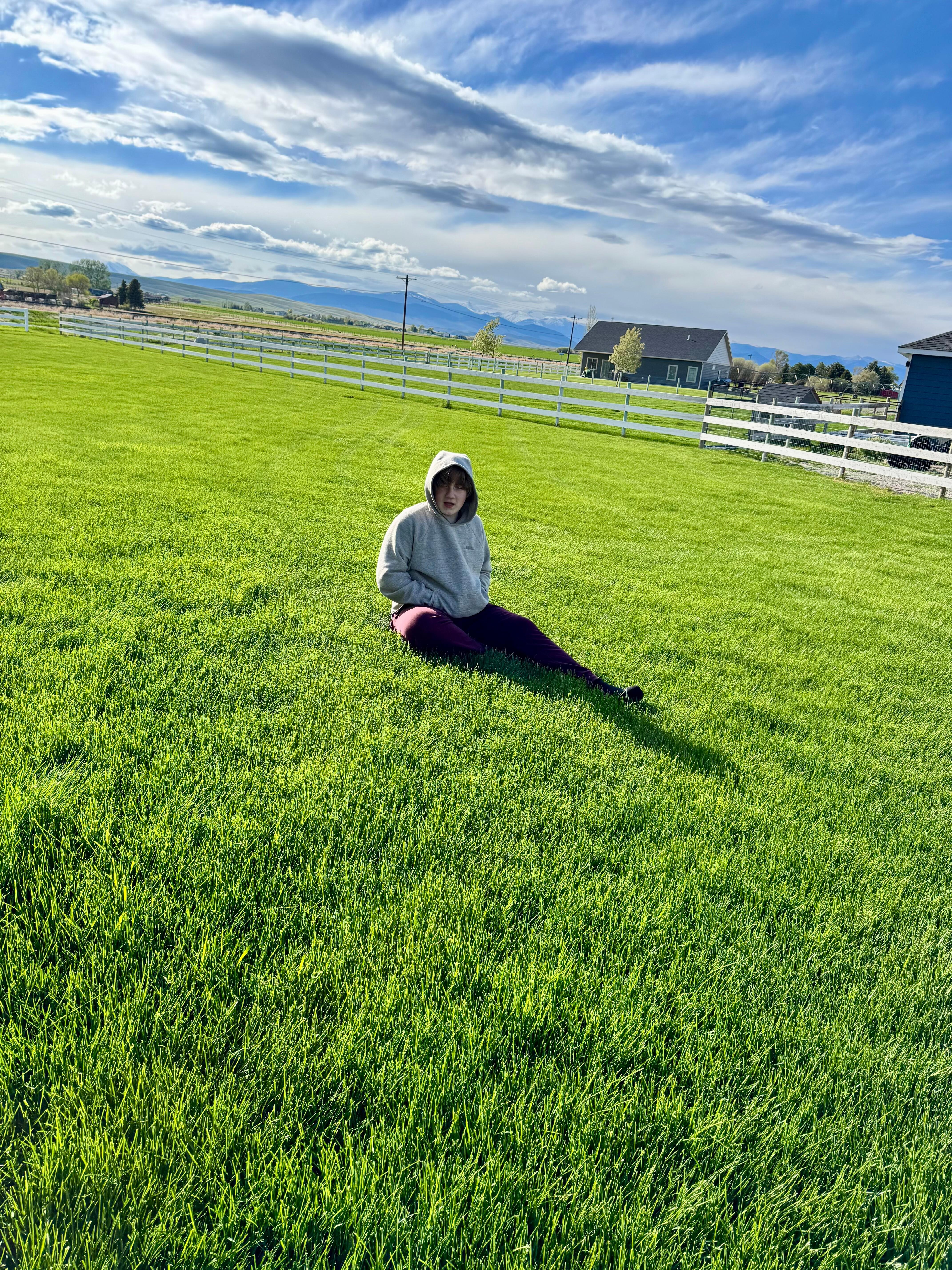 The yard at the house, my son loves the grass, grass in Florida isn’t like this lol 