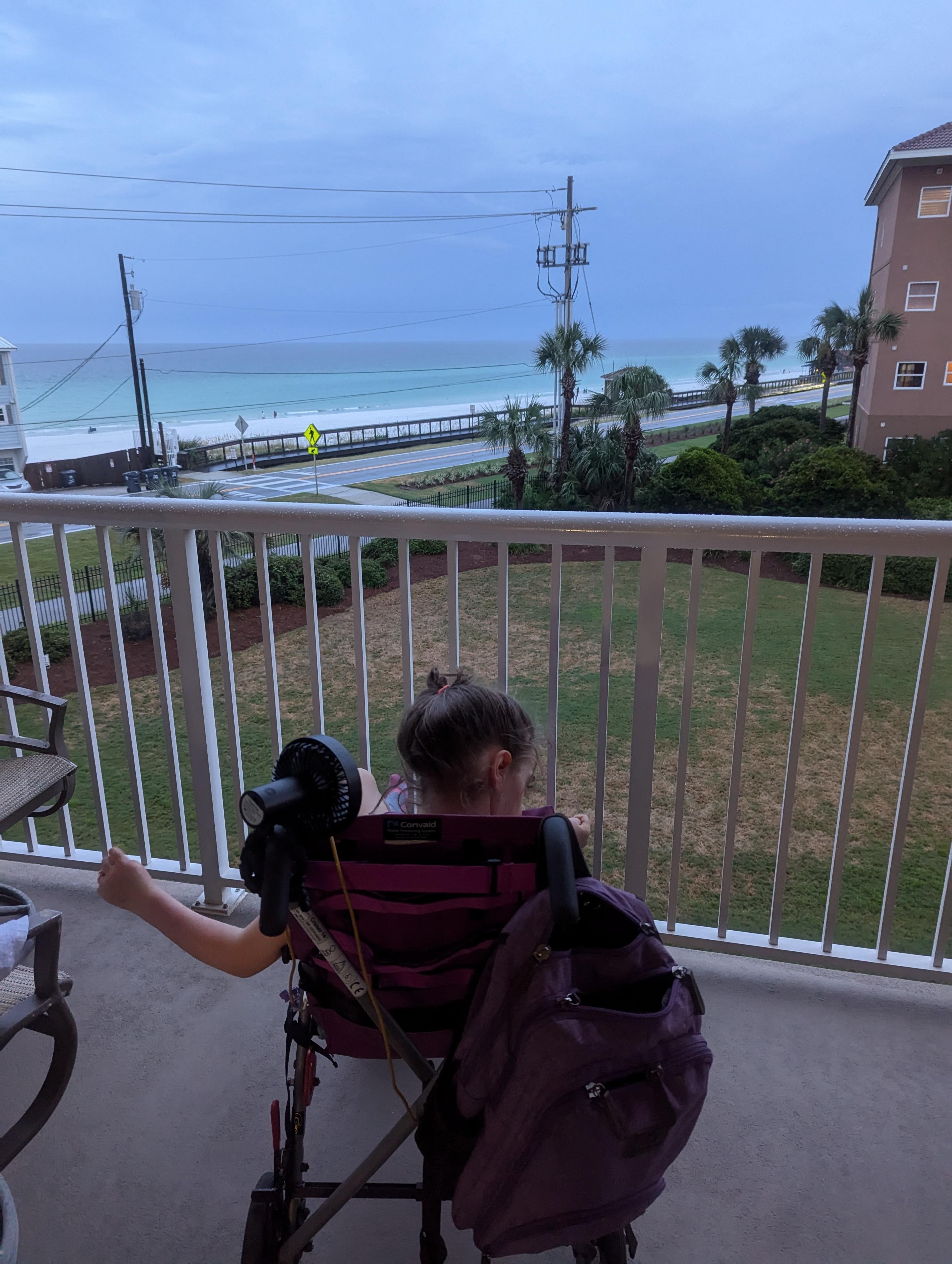 Enjoying the view and beach air