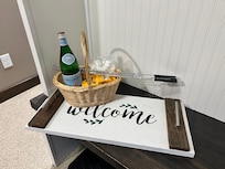 Welcome basket with s'mores supplies