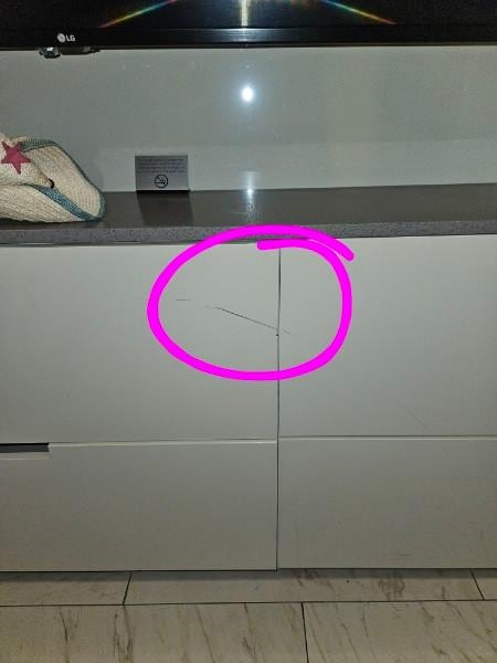 Damaged furniture in room