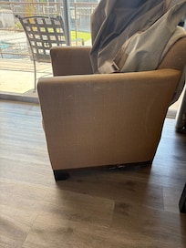 This is the sofa chair they said we damaged beyond repair. As you can see there is nothing wrong with this sofa chair