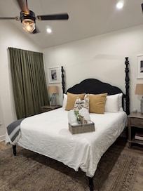 Very welcoming after a long drive. Primary bedroom.