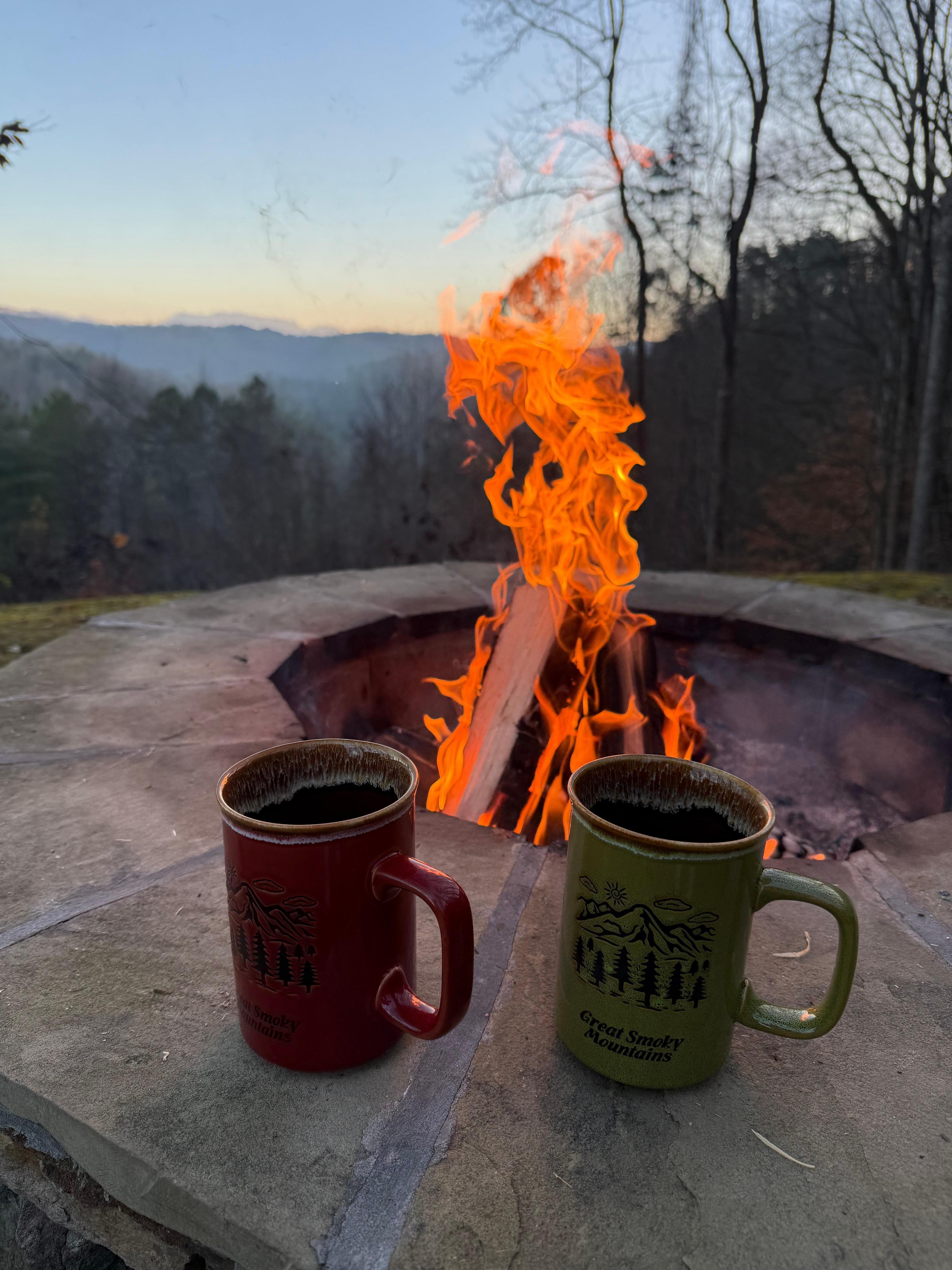 Morning coffee with beautiful view.