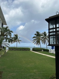 Rainbow over the ocean from the property.