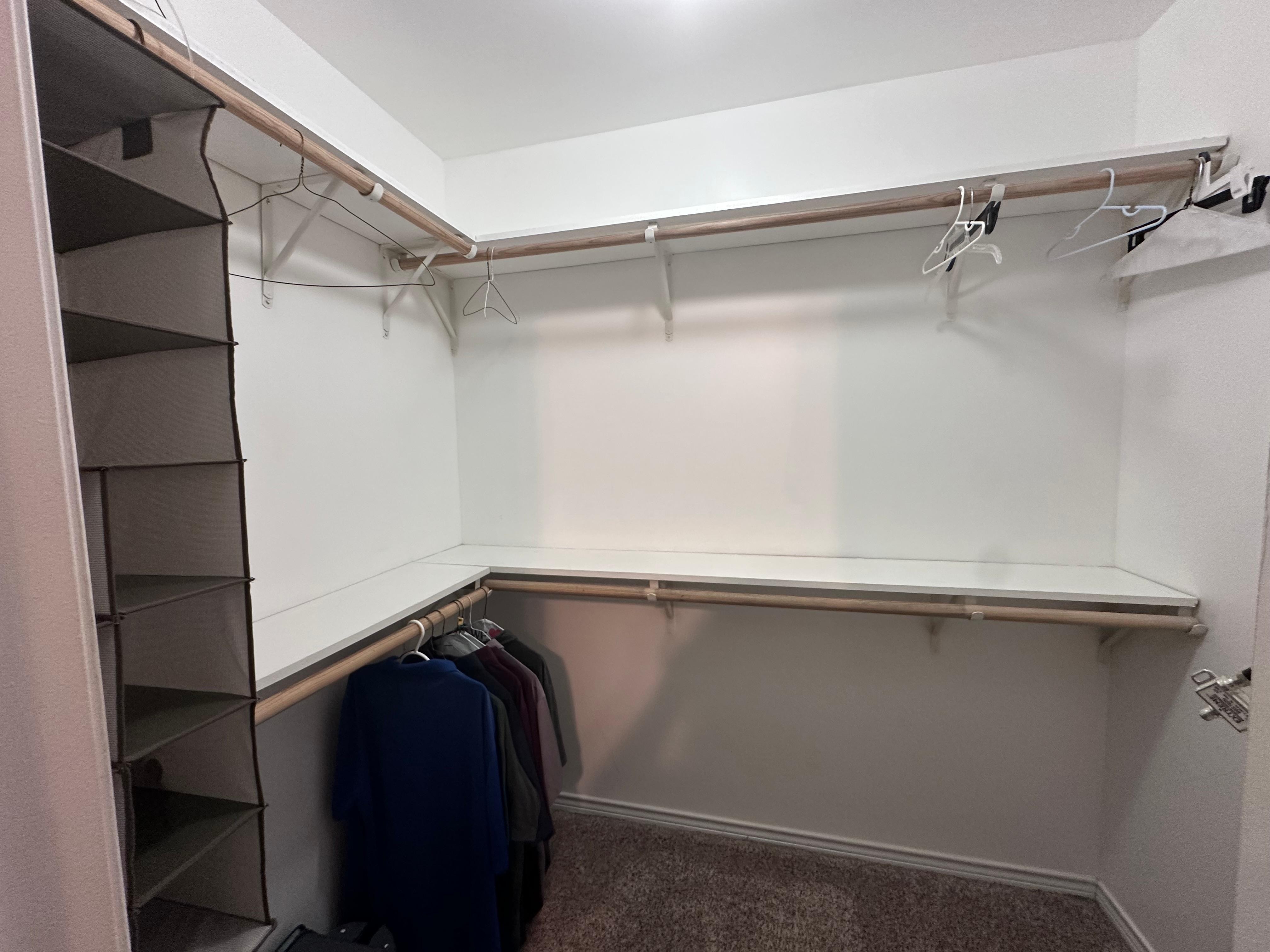 Nice big master closet with plenty of space for suitcases, etc. 