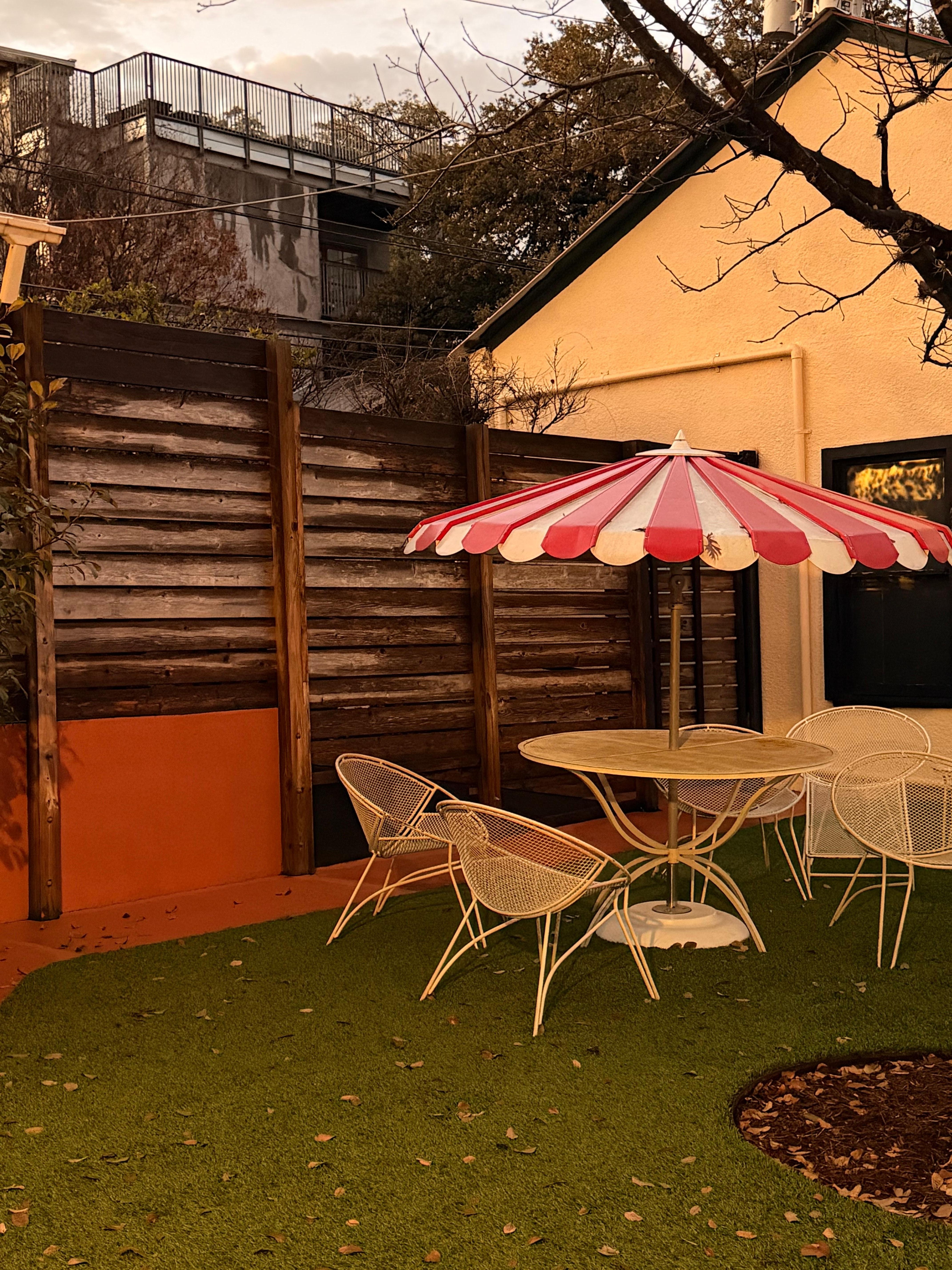 Lots of outdoor seating with shade!