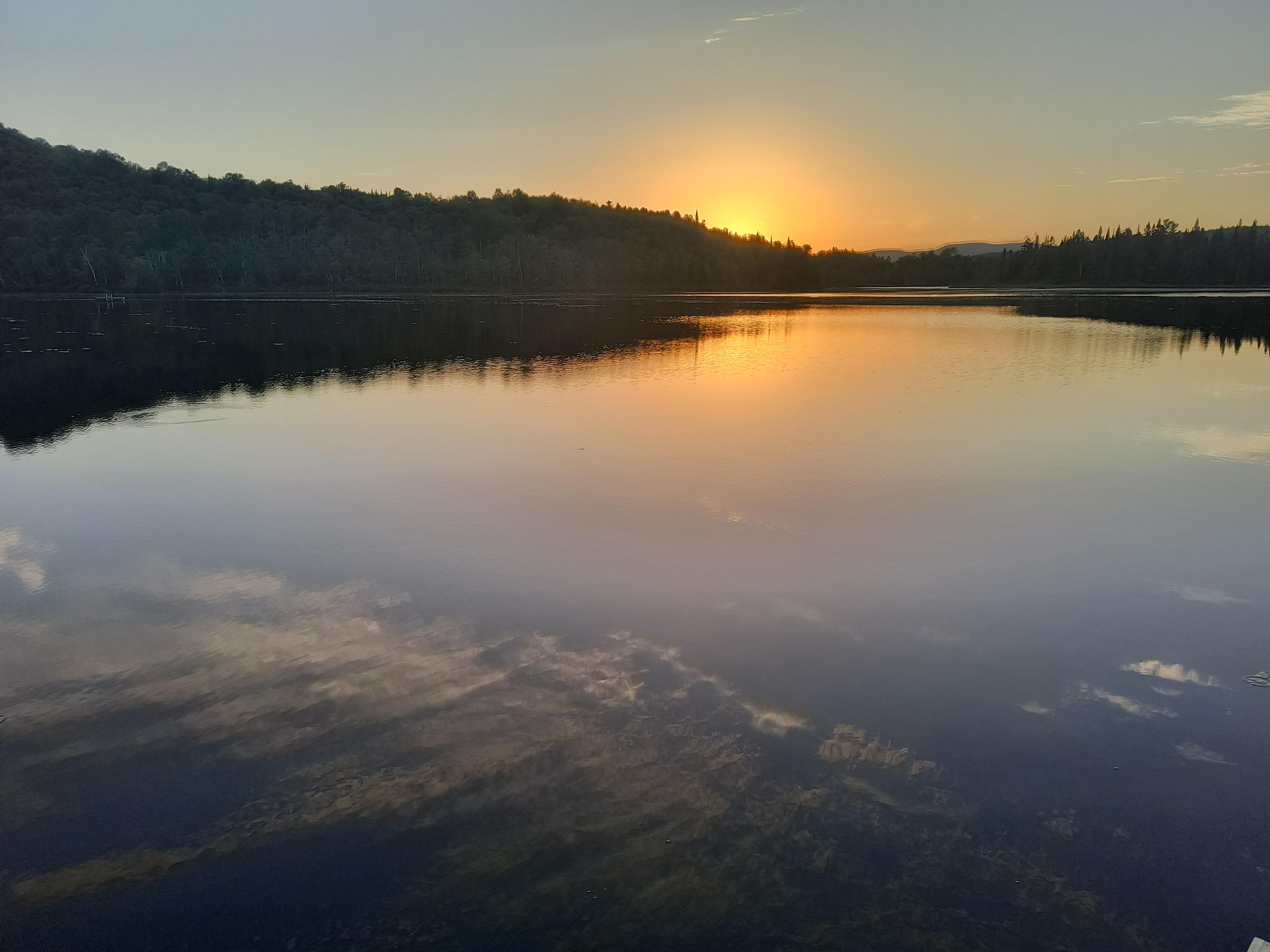 Coucher de soleil du quai du chalet 