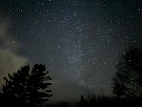 30-second exposure of the night sky with part of the Milky Way visible. This property is very free of light pollution and you can see the stars very well on a clear night.