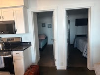 2 bedrooms, each with its own complete bathroom.