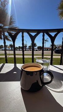 Mornings with coffee.