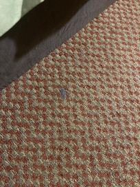 Multiple stained carpets all over and beside the beds from who knows what!!!