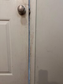 Front door trim and door needs replacing, cleaning or painting