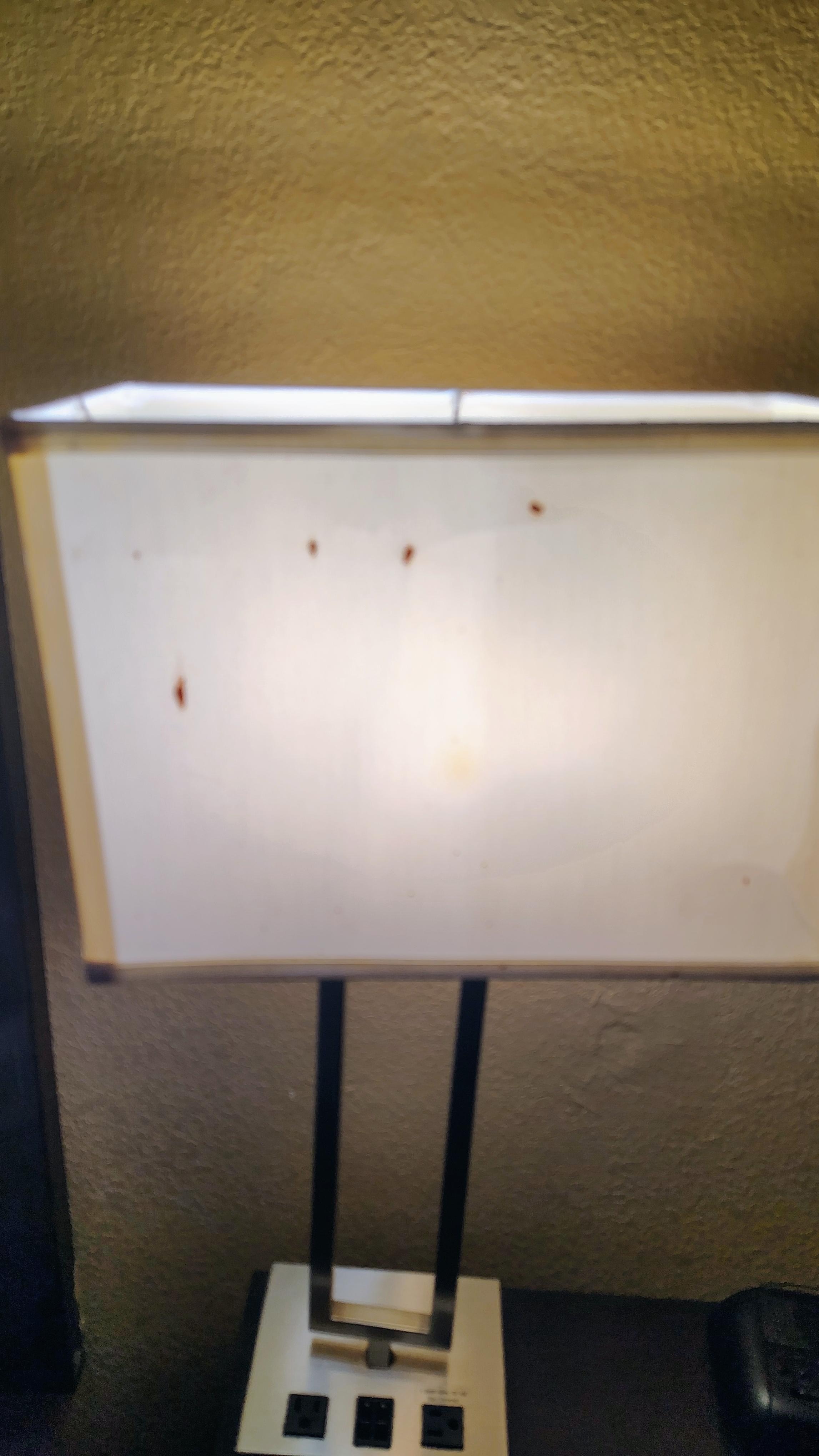Blood like stains light fixtures