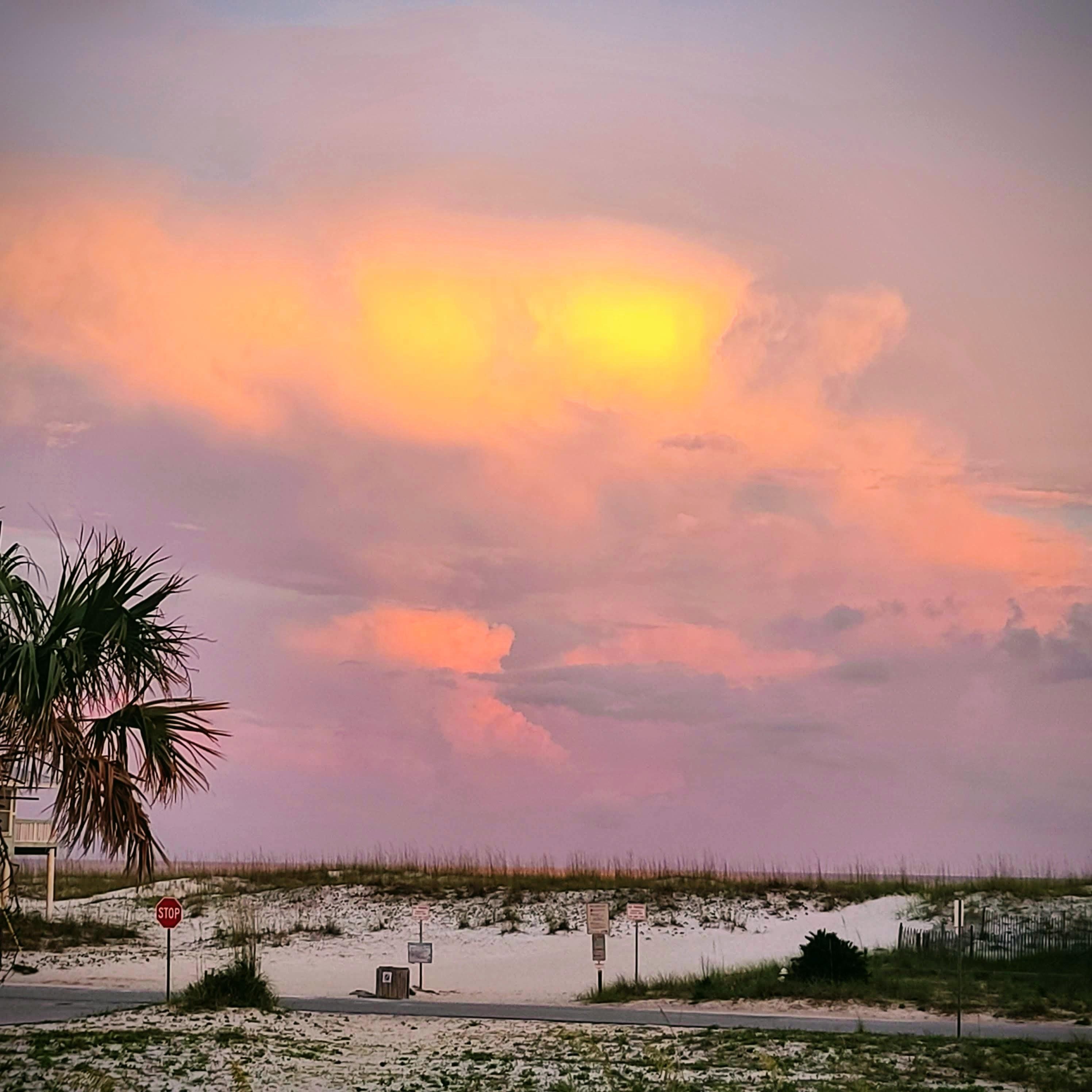 View of the beach from the balcony