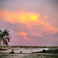 View of the beach from the balcony