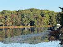 View of lake in the community (a short walk from the cabin)