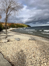 Garret Bay Road at Lake Michigan