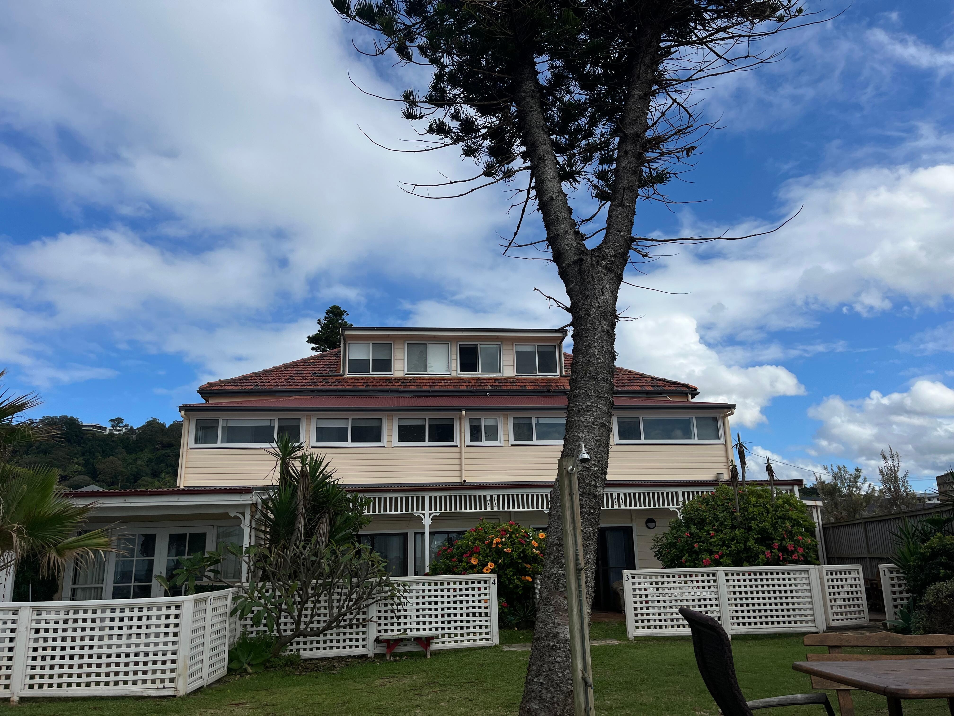 Rear view of the house