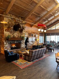 Adorable cabin style lobby