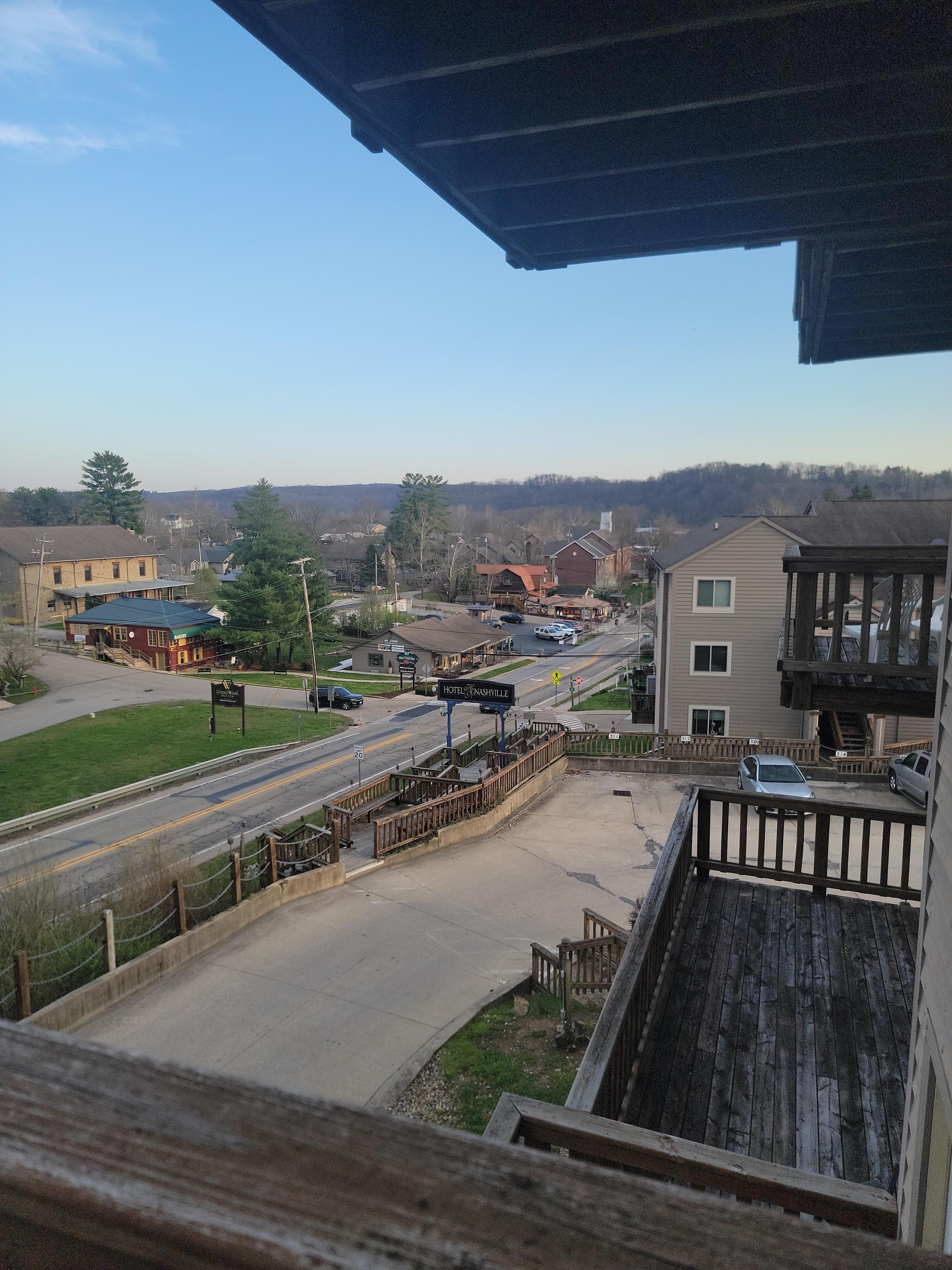 View of town from room balcony