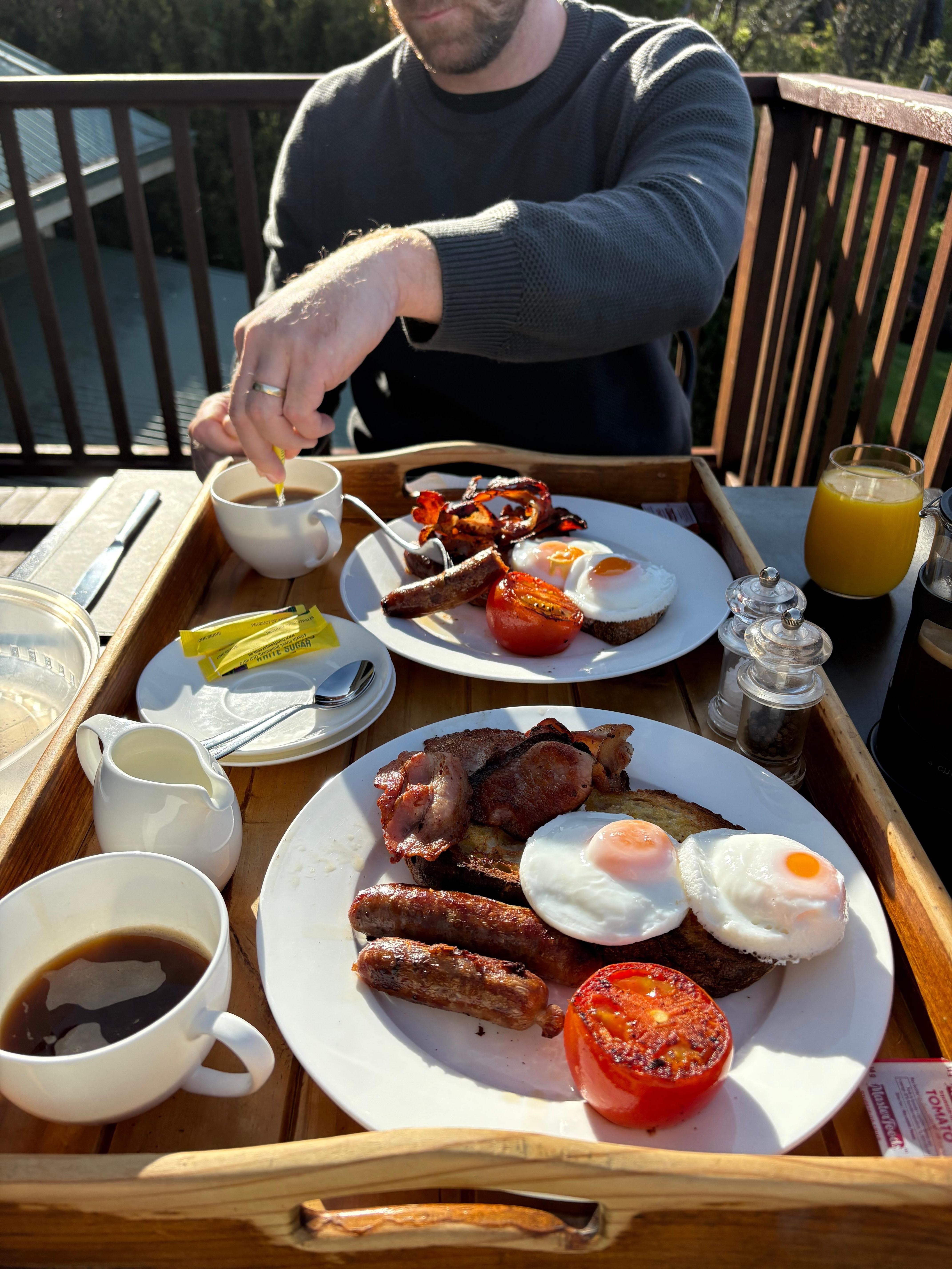 The amazing cooked breakfast delivered each day. 