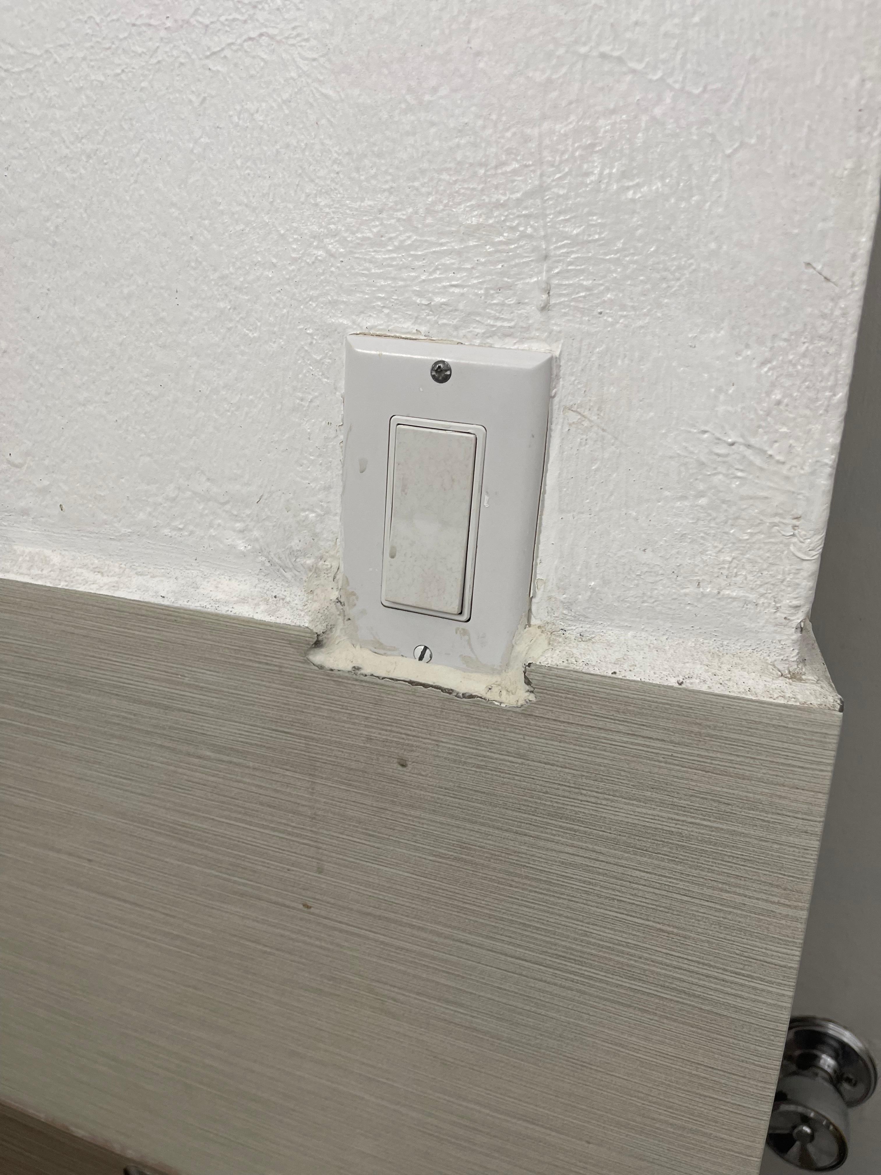 Extremely filthy light switch.