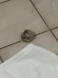 Where I stepped on getting out of shower.